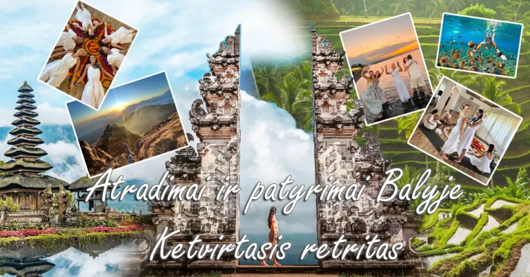 Atradimai ir patyrimai Balyje. Ketvirtasis retritas 1 ketvirto retrito Balyje BANERIS