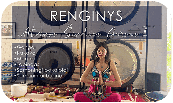 Retritai, stovyklos, renginiai, renginys atviros sirdies garsas gongai kakava meditacija upeta.lt