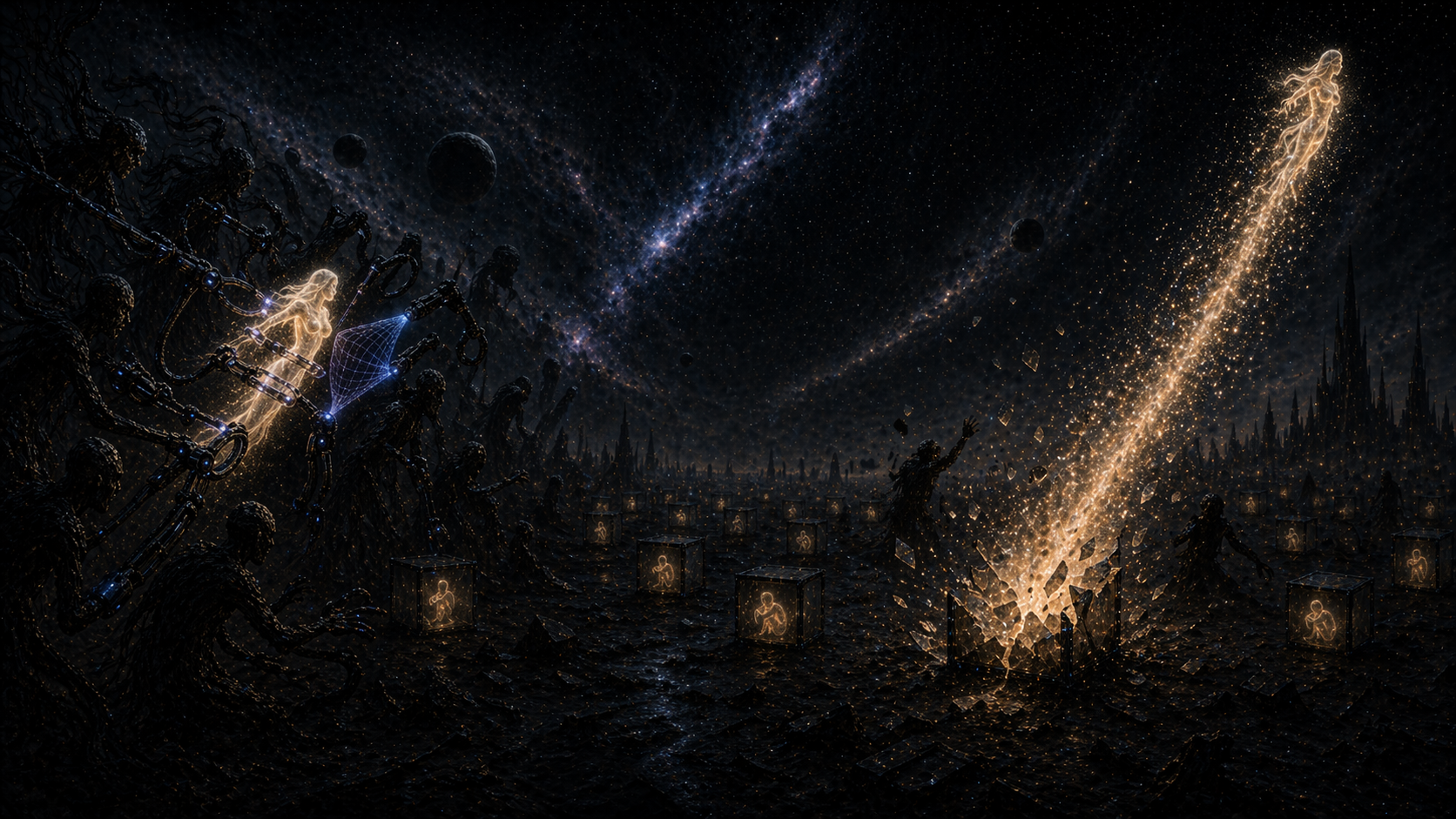 Sielos pagrobimas ir bandymas paversti sielą maistu. Tamsos civilizacija Aguru., Tamsos Civilizacija Aguru pagrobimas ir pabegimas